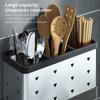 Black Chopsticks Cage Silver Cutlery Storage Racks Chopstick Spoon Storage Box  for Kitchen