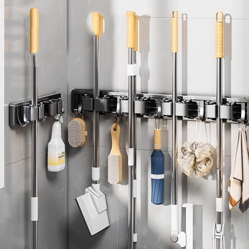 Mop And Broom Storage Rack Mop Rack Wall Mounted Strong Broom Mop Rack Comes With Hook Storage Rack To Hang Broom