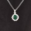 Natural Green Onyx Sterling Silver Birthday Engagement Anniversary Gift Pendant PP-34-16