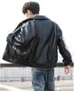 Leather Leather PU Leather Cool Solid Cold Business Style D.IIZOO Men's Jacket, Rider's Jacket, Coat, Jacket, Zip-Up Outerwear, Blouson, Color,
