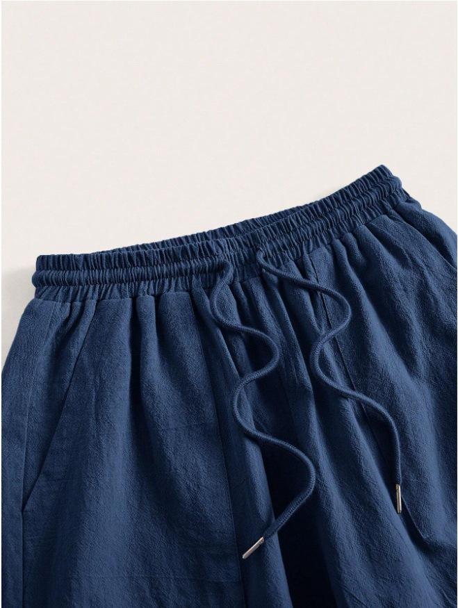 European & American Women's Micro-Flare Drawstring Pants with Pockets, Casual Solid Color
