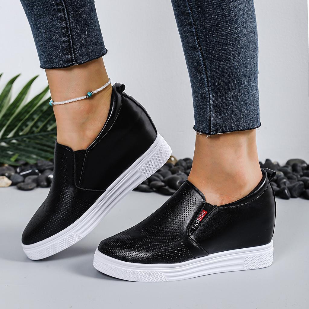 Nya vita dolda kilklackar Sneakers Fritidsskor Kvinna Skor med hög plattform Kvinnor med höga klackar Klackskor för kvinnor