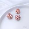 Hand-Woven Natural Freshwater Pearl Flower Ball Earrings and Beads