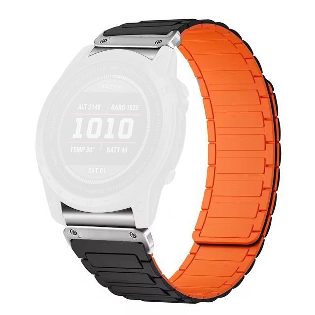20mm Magnetisches Silikon-Schnellwechselarmband für Garmin Fenix 8 43mm/Descent MK3/MK3i Zweifarbiges Uhrenarmband
