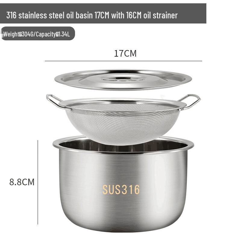 

316 Stainless Steel Kitchen Oil & Lard Pot