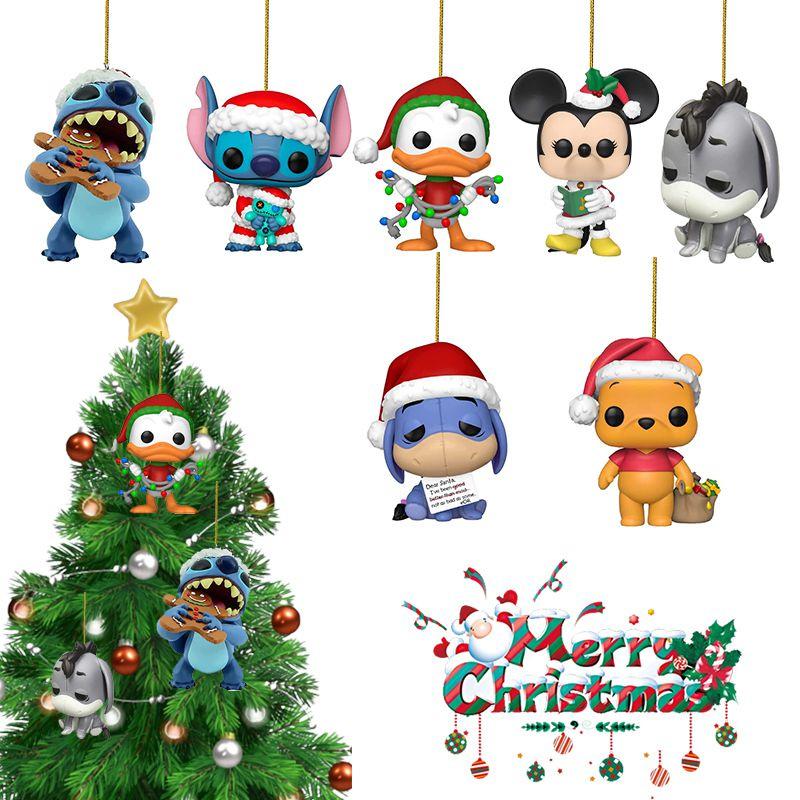 Festive 3.1in Acrylic Christmas Stitch Winnie Pendant Xmas Tree Decoration