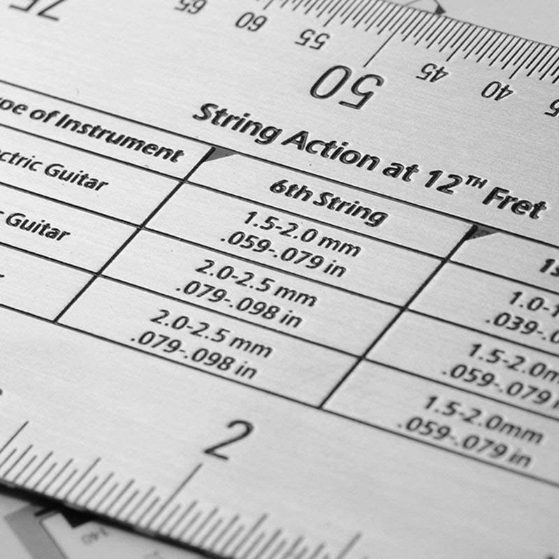Guitar String Action Ruler Gauge Tool Stainless Steel Height Gauge Set Up Tool