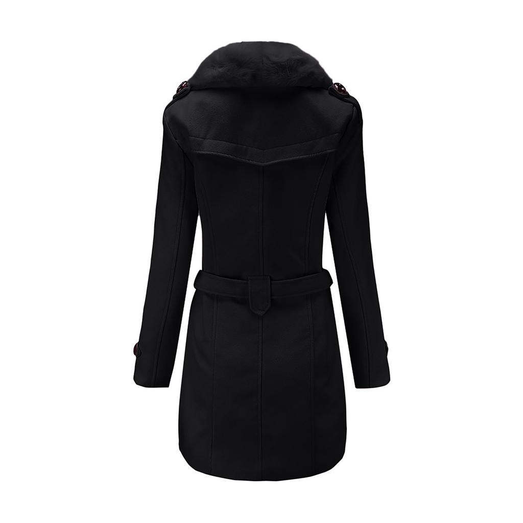 Elegante Cappotto di Lana da Donna, Cappotto di Lana Coreano a Doppio Petto di Media Lunghezza con Colletto (a disposizione )