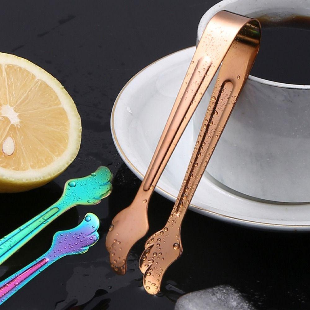 Stainless Steel Sugar Tong Colorful Ice Cube Tong Food Serving Tool BBQ Clip Home