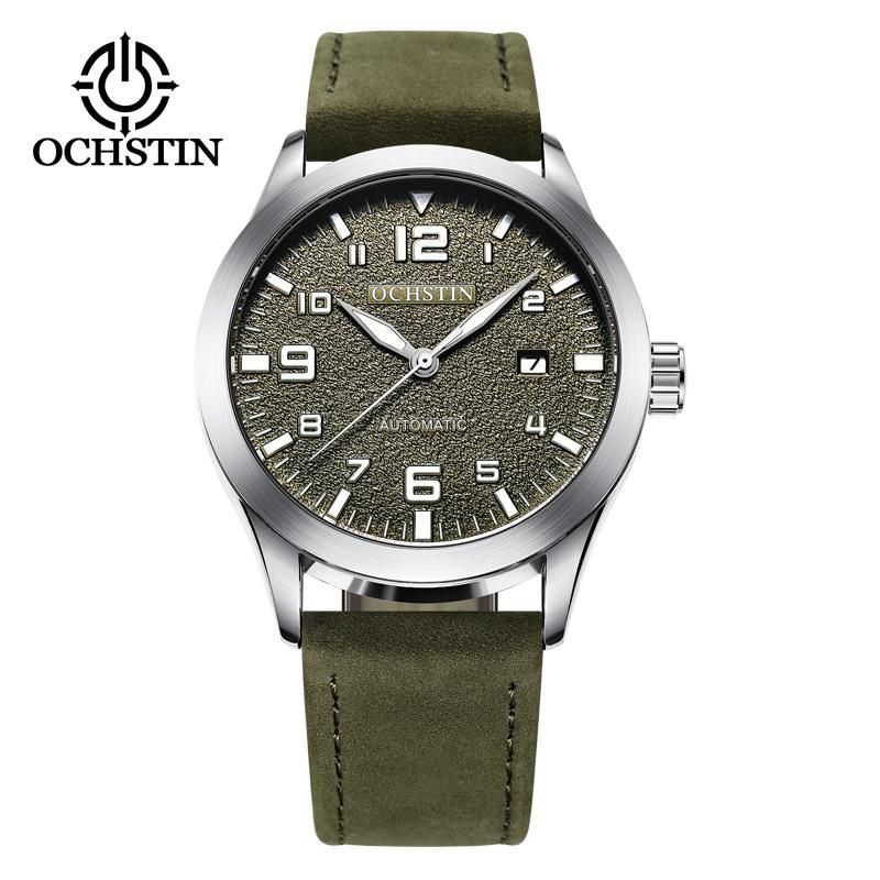 OCHSTIN retro leather automatic mechanical watch trendy casual business watch men