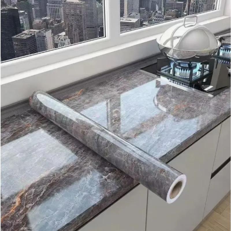 Marble self-adhesive kitchen wall sticker waterproof and stain resistant 0.40m PVC wallpaper