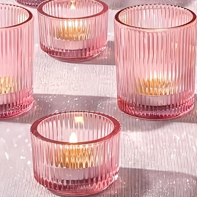 10 Pieces Set of Pink Ing Candle Holders Used for Wedding Decoration with Fine Patterns Bridal Showers and Party Decorations