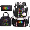 Large Capacity Schoolbag with Shoulder Strap; Student Three-piece Pencil Case Set