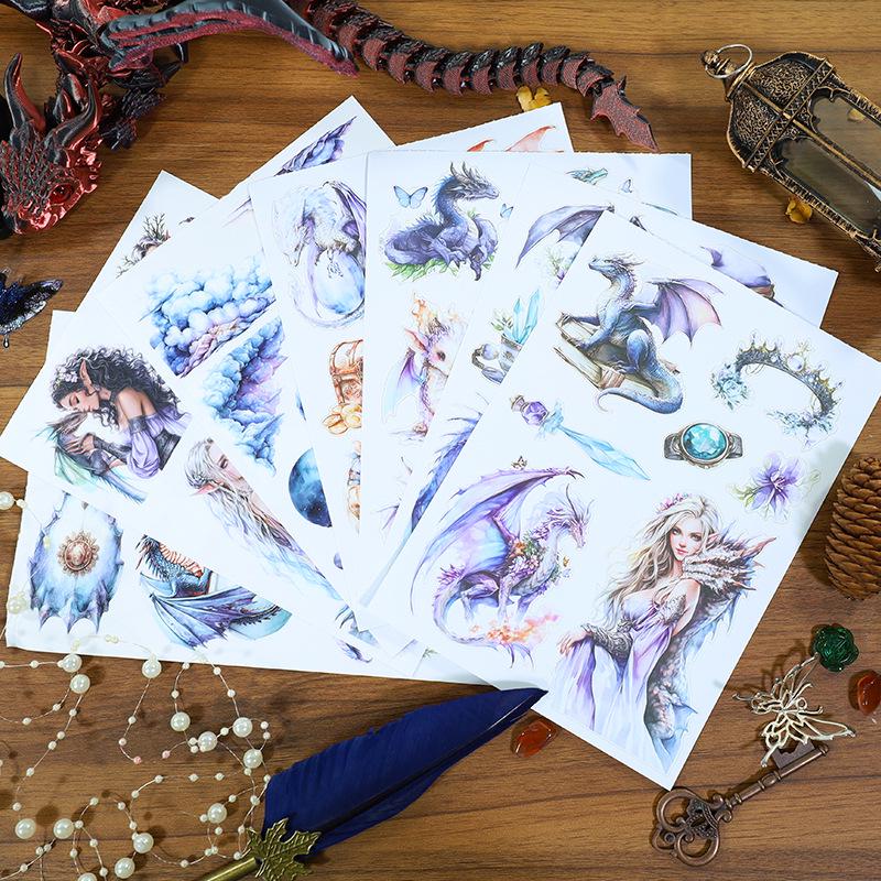 Europäische Retro Weihnachts-Cartoon-Sticker: Ausgestanzte Charaktere zur Tagebuchdekoration und für Festivalthemen