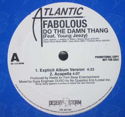 12-Zoll-Schallplatte FABOLOUS, YOUNG JEEZY - Do The Damn Thang PR301781 Atlantic 2004 US Rap & Hip-Hop/R&B Gebraucht