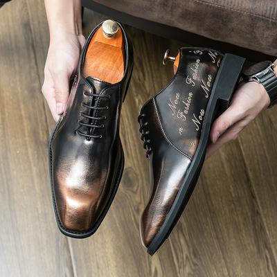 Mode Vierkante Neus Heren Kleding Schoenen Mode Formele Oxfords Casual Zakelijke Derby Schoen voor Heren Flats Retro Hoge Kwaliteit Bruiloftsschoenen