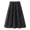 2026 Spring Soft Wool Pleated A-line Skirt for Women – Simple, Casual, Slimming Long Umbrella Design