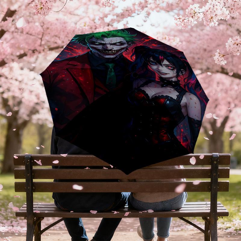 1PC Warner Joker Harley Umbrella-8-Rib Reinforced, Automatic Open, Lightweight & Durable-A48