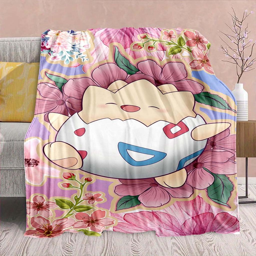 Pokémon Anime Flannel Blanket - Soft Warm Perfect for Sofa, Bedding Camping Travel Office Home Decor 