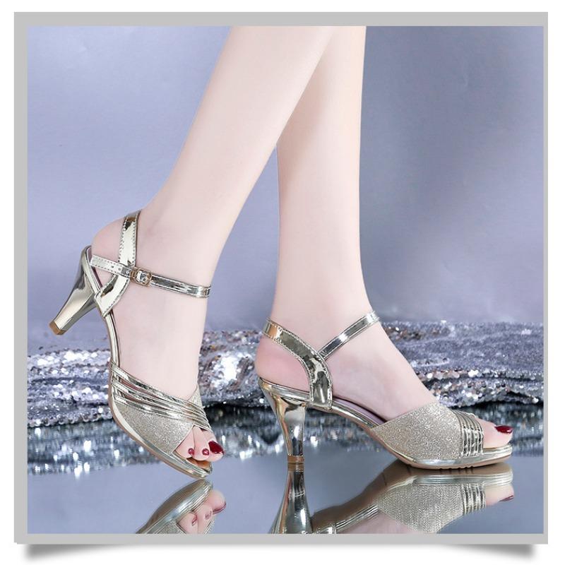 Summer New Korean Style Women's Stiletto High Heel Sandals Sexy One Buckle Peep Toe Sandals