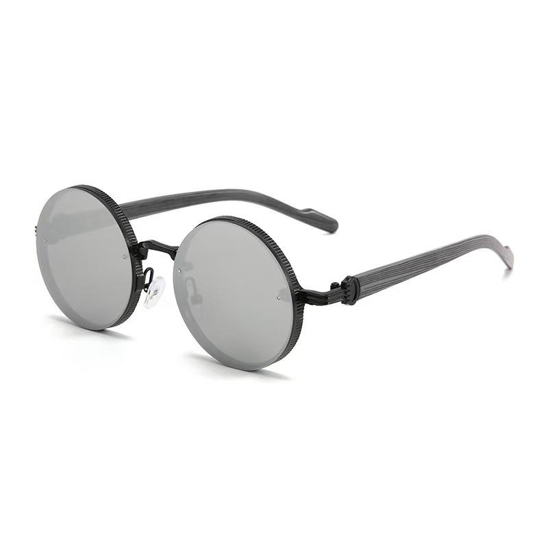 

High-End European & American Hip-Hop Round Frame Sunglasses: Trendy, Versatile, Unisex Ice Blue