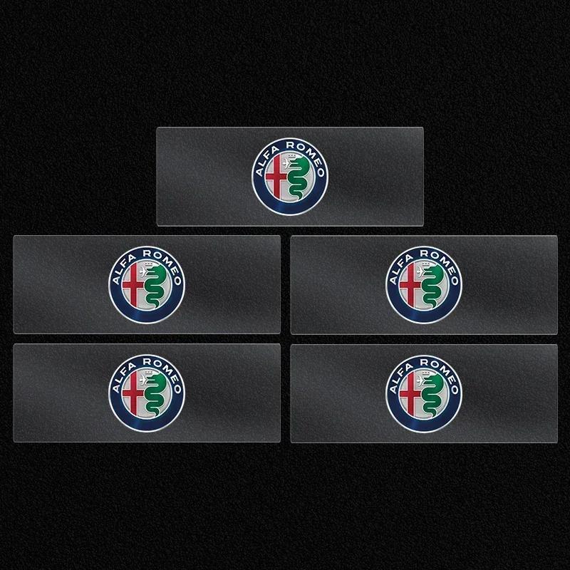 Car Stickers For Alfa Romeo Car Steering Wheel Badge Stickers Car Door Handle Label Decal For Alfa Romeo 159 Giulietta Giulia 14