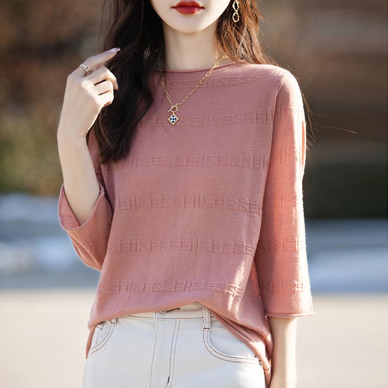 All-Season Women's 50% Wool 50% Silk Sweater | Lightweight Warm Blend Pullover | Luxury Cashmere Silk Knitwear