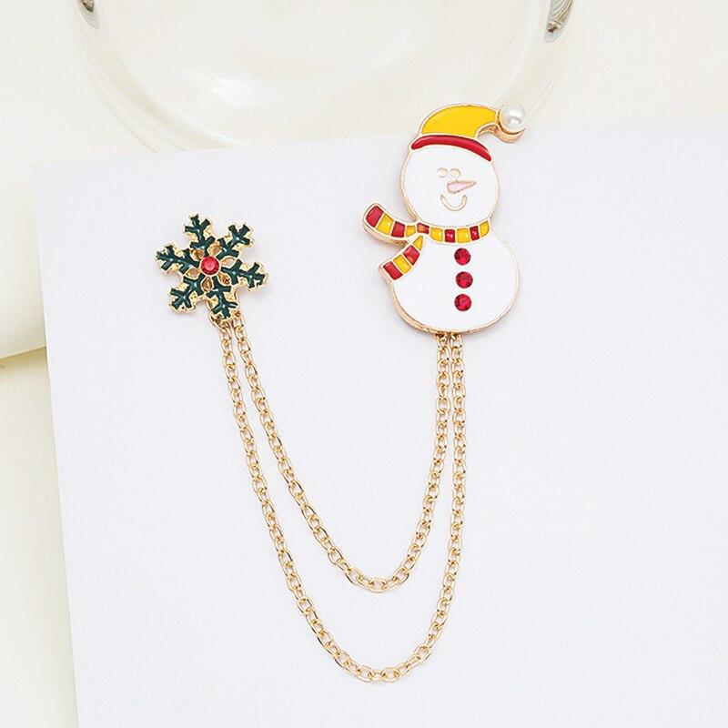 Blucome Broche de noël bonhomme de neige broches du père noël broche pour femme pour manteau costume broches Hijab cadeau de nouvel an