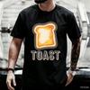 Funny Toast Lover Cartoon TShirt Unisex Unisex Casual Round Neck Breakfast Bread T Shirt Short Sleeve Printed Tshirts Loose Tees