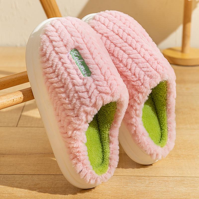 Cotton Slippers Autumn and Winter Indoor Home Anti-skid Stepping On Shit Thick Bottom Plush Warm 2025 New Cotton Slippers