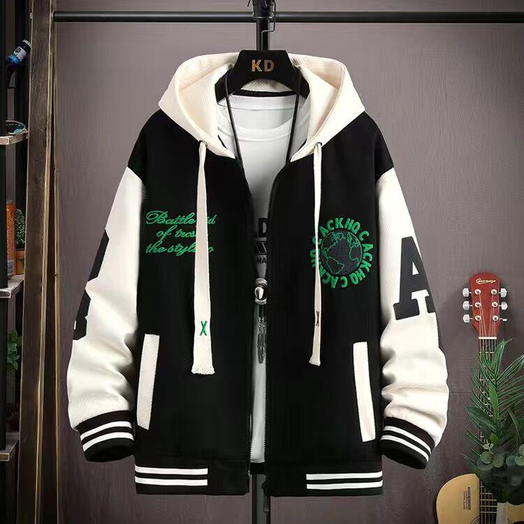 Men's Trendy American Baseball Jacket: Spring & Autumn, Couples & Boys, Loose Fit, Student Style