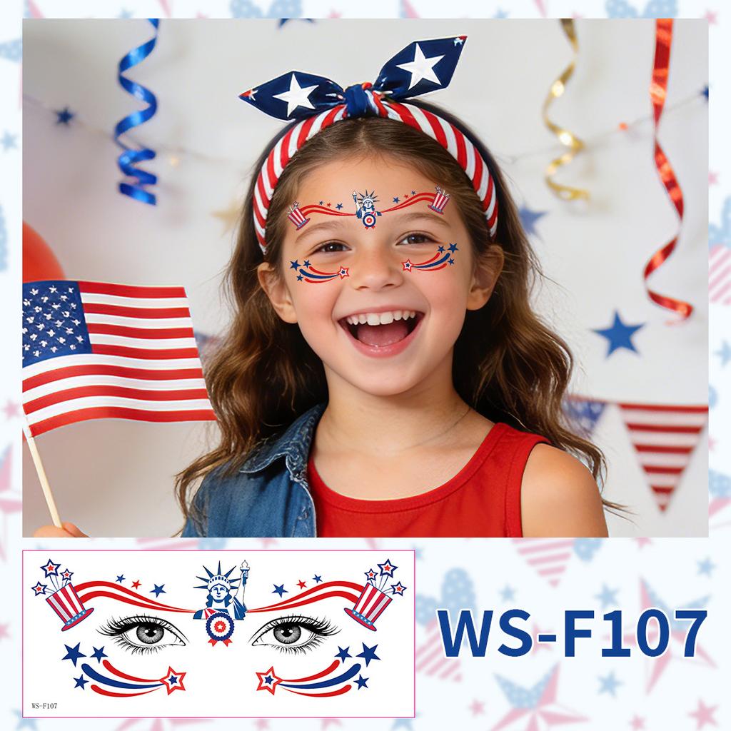 Independence Day Makeup Face Sticker Usa Independence Day Theme Painted Waterproof Sweat Tattoo Sticker
