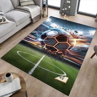 1PC Soccer Ball Extra Large Non Slip Floor Carpet, Office, Family, Bedroom, Studio   Large Area Rug Indoor Rugs, , Vibrant Colors