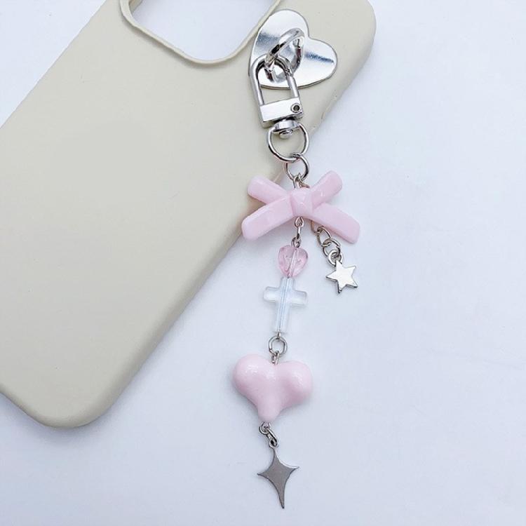 Cute Heart Butterfly Bowknot Charm Pendant Phone Straps Pocket Keychain Strap