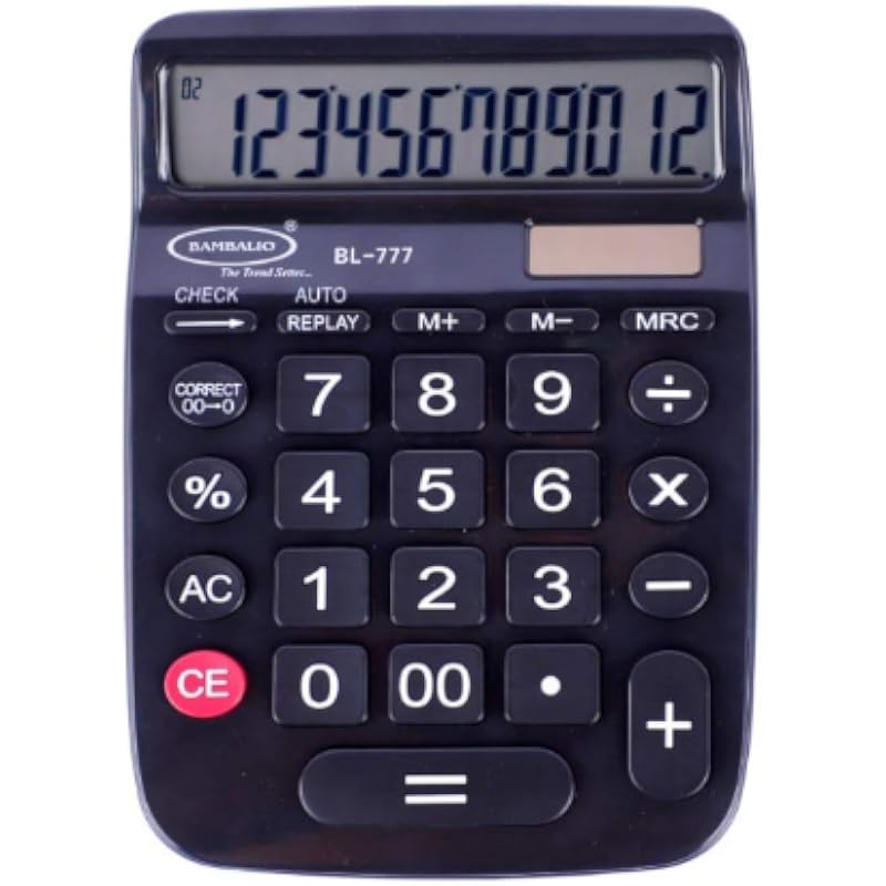 Bambalio 12 Digits BL-777 Electronic Calculator (Black) 3 Years Warranty.