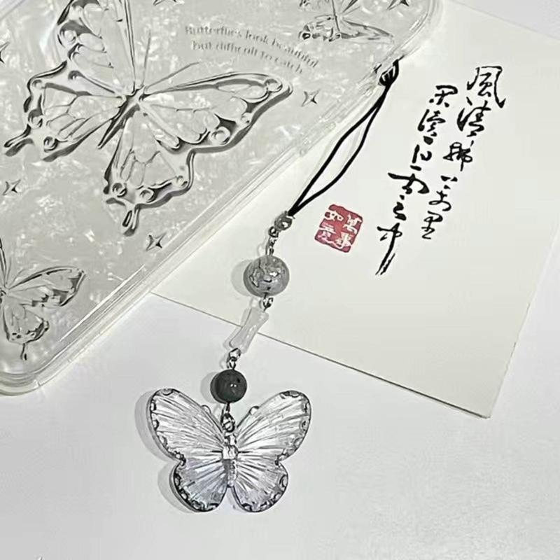 Cute Keychain Lanyard String Butterfly Bowknot Phone Chain Lanyard Y2K Bowknot