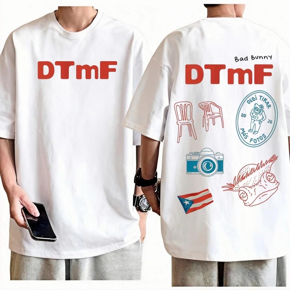 Unisex Women Harajuku Casual Hip Hop Tshirts Rapper Bad Bunny Tshirt Debi Tirar Mas Fotos DTMF World Tour T Shirts Streetwear