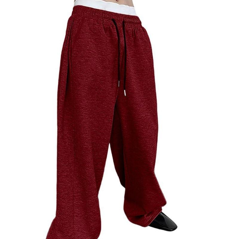 Men's Loose Fit Sweatpants with Drawstring Waist, Straight Wide Legs & Pockets Sportswear