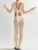 Women's Crochet Swimsuit Cover Up Set Two Piece Hollow Out Beach Swimwear