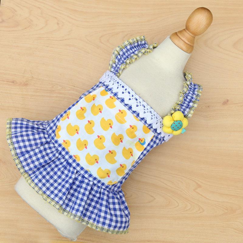 

Spring and summer thin pet clothes cat skirt cat suspender dog skirt dog clothing supplies 2XL bust 55 back length 45cm