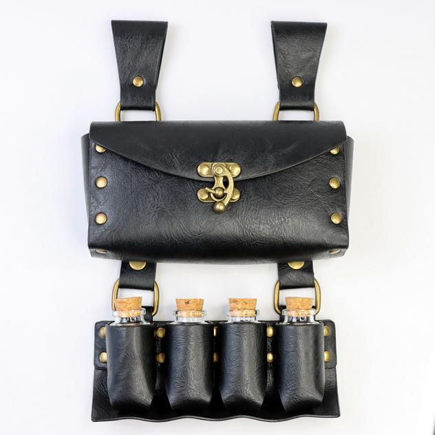 

Середньовічна алхімія Шкіряна пляшка для зілля Поясна сумка - Фентезі поясна сумка Аксесуар