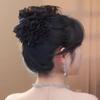 Fashion Black Mesh Flower Hair Clip For Women Shark Ponytail Claw Headdress Temperament Hair Accessories