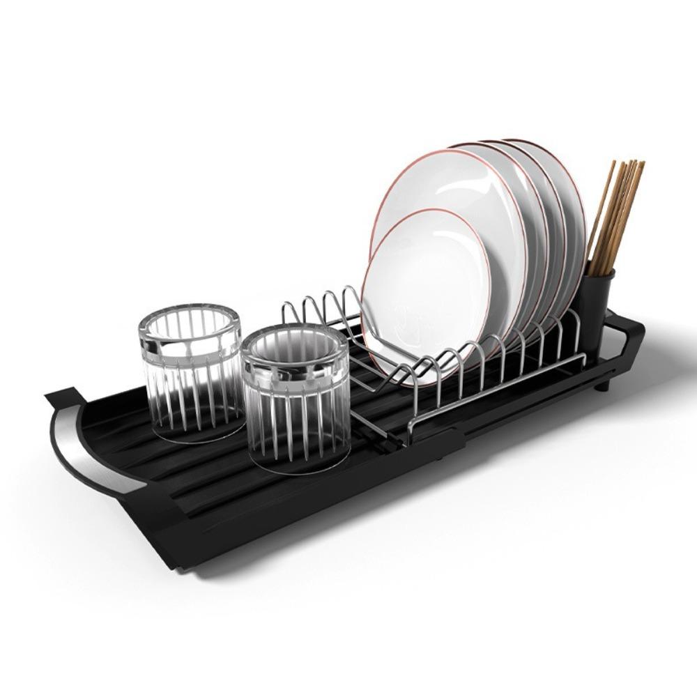 Tavă de scurgere de mare capacitate, economisire spațiu, uscător de vase durabil, suport pentru depozitarea ustensilelor pentru bucătărie