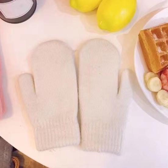 1 par de luvas de inverno de casal engrossado pelúcia malha cinco dedos unissex antiderrapante tempo frio