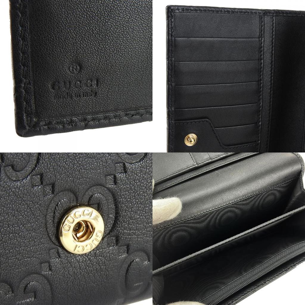 Gebrauchte GUCCI Geldbörse 244946 Guccisima Sima Leder schwarz schwarz Alltagsgebrauch