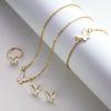 Fashion European American Style Butterfly Enamel Jewelry Four Piece Set For Women