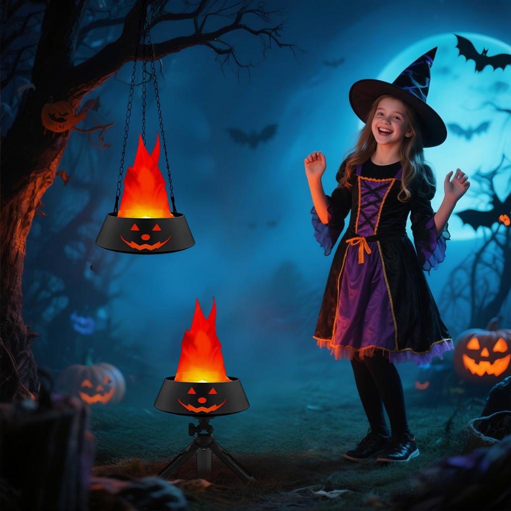 Charging LED Simulation Flame Light Halloween Brazier Light Decorative Ambient Light