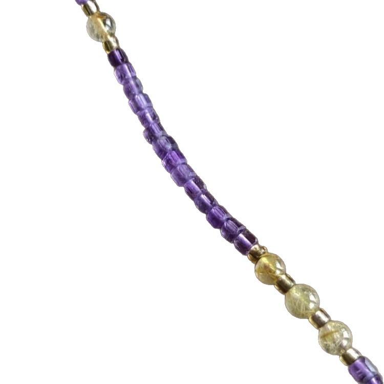 Fashionable and Unique Natural Stone Amethyst Pendant with Purple Zirconia Collarbone Necklace for Women, High-end Niche Product Available for Live