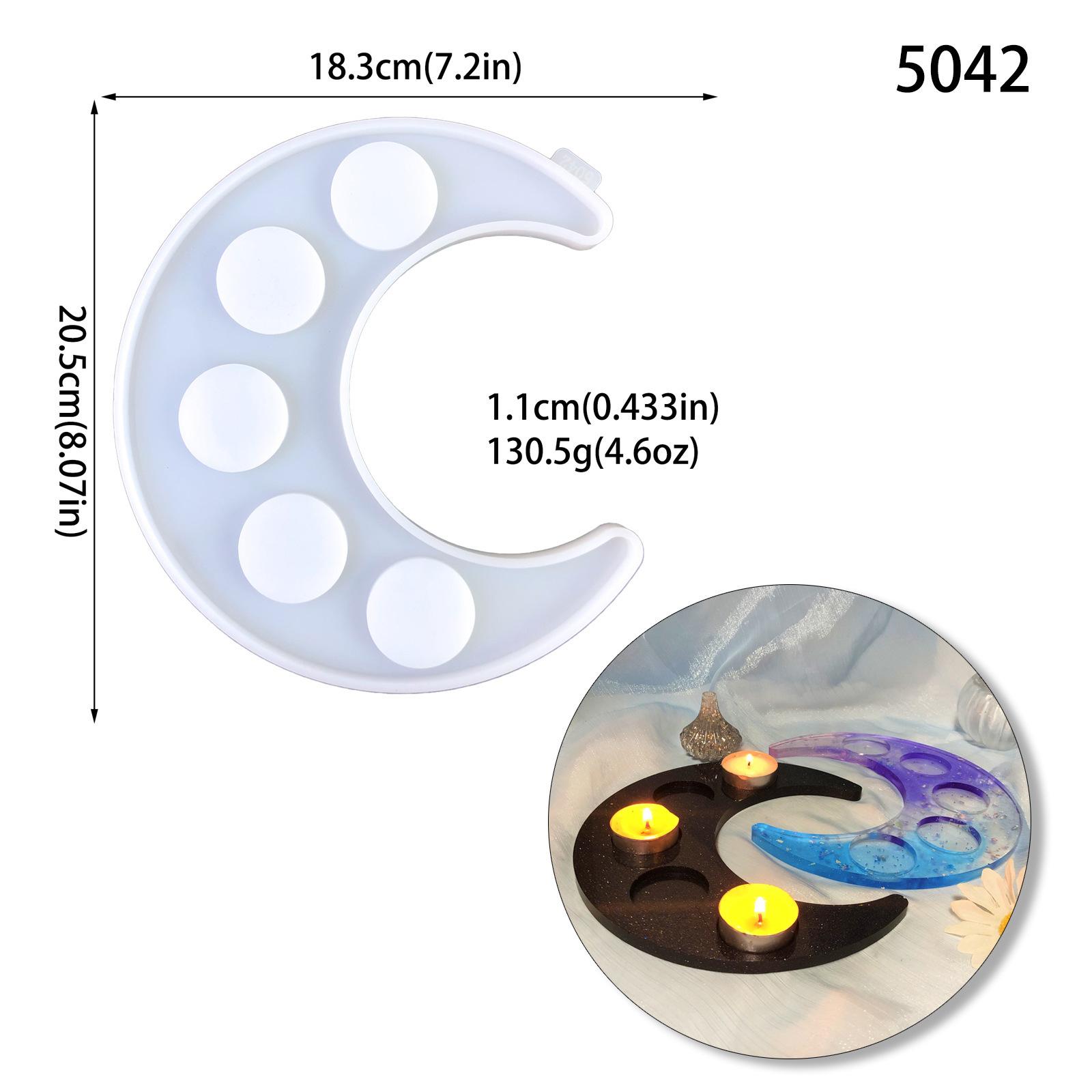 Diy Moon Candlestick Plaster Molds Crystal Resin Moon Candlestick Support Tray Cup Holder Silicone Mold Home Decoration