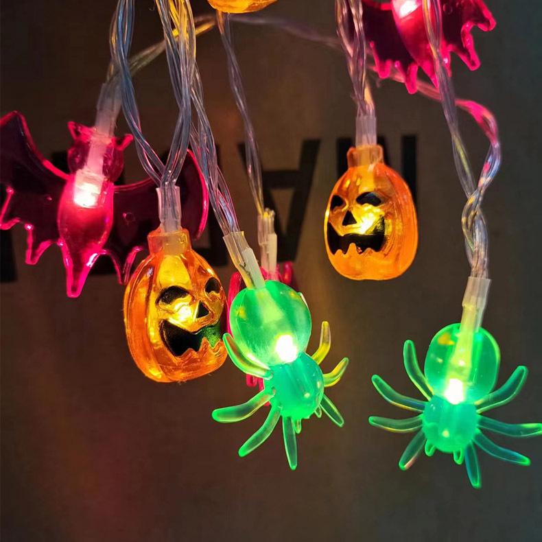 Cross-Border Halloween String Lights - Spider, Bat, Ghost & Pumpkin Decorations